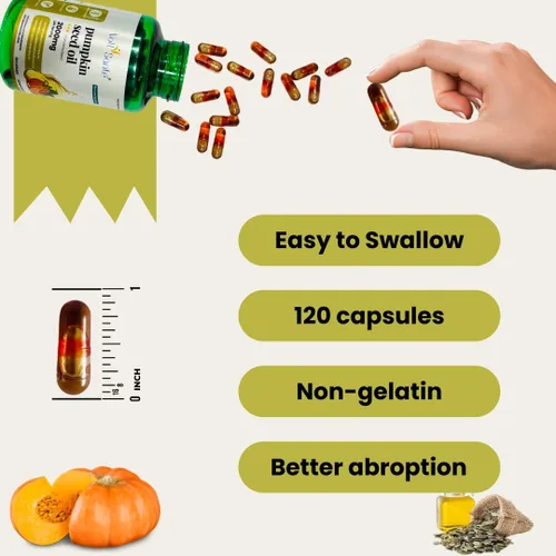 Miniatura 4 de VOLL Sante - Cápsula de aceite de semilla de calabaza, 2000 mg por porción, cápsulas vegetales a base de plantas HPMC, sin OMG, prensado en frío
