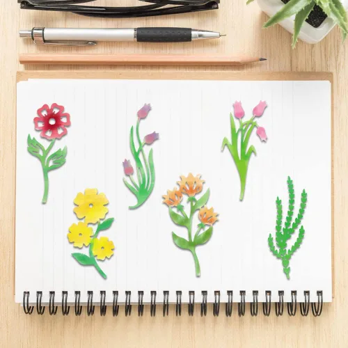 Miniatura 4 de Estivaux 9 piezas de troqueles de hojas de flores para hacer tarjetas, juegos de troqueles de corte de flores florales, plantillas de hojas
