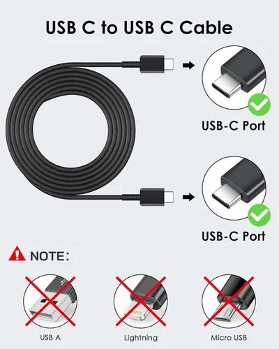 Miniatura 4 de AISNI Cargador USB C, paquete de 2 cargadores tipo C de 25 W, carga rápida con cable de carga USBC de 6 pies, carga de teléfono Android para Galaxy