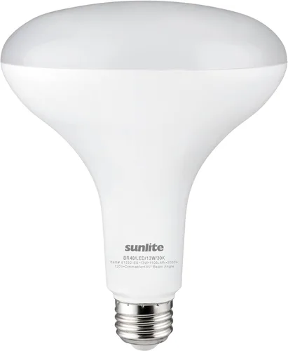 Miniatura 11 de Sunlite 41191 Bombilla LED BR40 empotrable, 14 W (equivalente a 85 W), 1060 lúmenes, base media (E26), regulable, inundación, certificación UL, 6500
