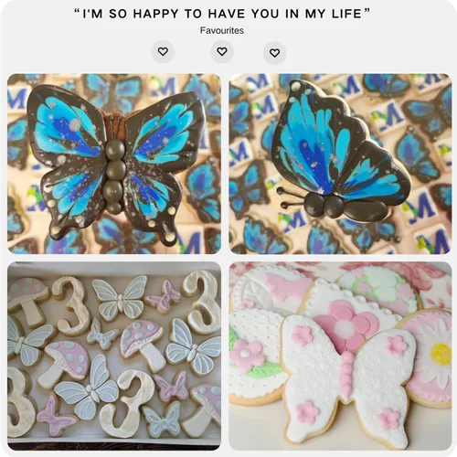 Miniatura 4 de LUBTOSMN Juego de 5 cortadores de galletas de mariposa Fondant
