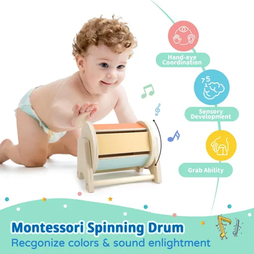 Miniatura 6 de Dulsaera Montessori Toys 7 en 1 Juego educativo de aprendizaje juguetes para recién nacidos, bola de arcoíris, libros blancos y negros para bebés