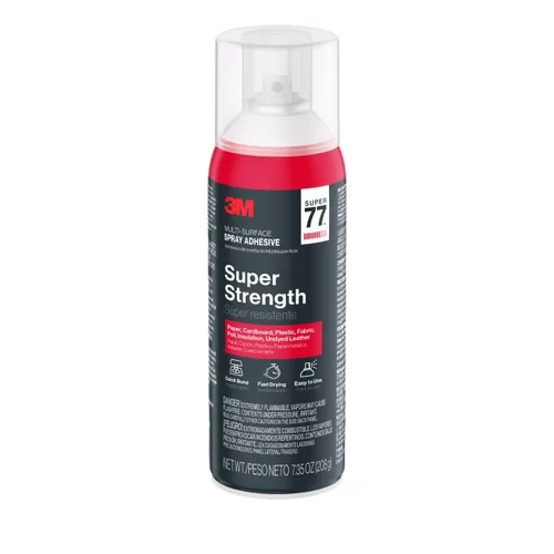 Miniatura 3 de 3M Super 77 - Adhesivo en aerosol multiusos, latas de 7.35 onzas, paquete de 2 – Pegamento en aerosol de alta resistencia para espuma, tela