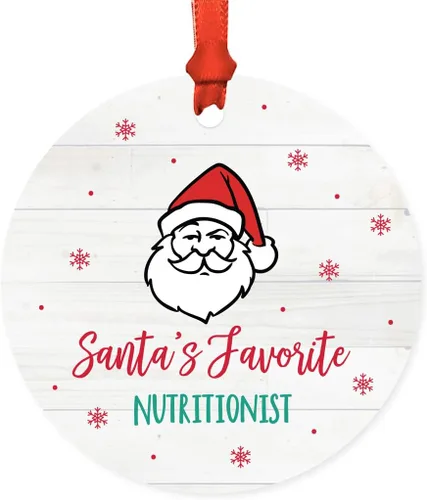 Miniatura 13 de Andaz Press Adorno redondo de metal de Papá Noel, regalo de broma, masajista favorito de Santa, 1 paquete, ideas de regalo de elefante blanco X-Mas