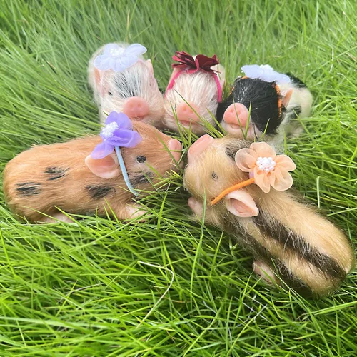 Miniatura 8 de OtardDolls Muñecas de cerdo mini realistas, muñecas de cerdito reborn de silicona completa de 5 pulgadas, cerdito recién nacido súper suave