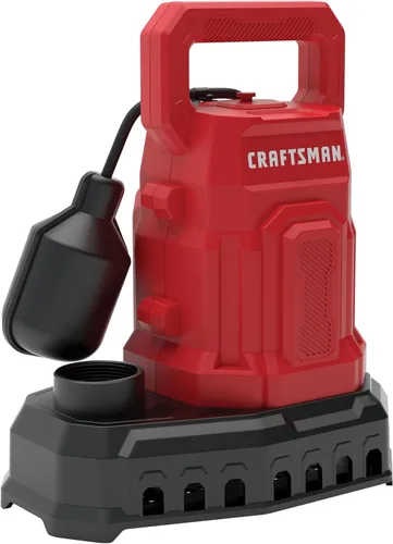 Miniatura 8 de CRAFTSMAN Termoplástico reforzado con fibra de vidrio de 1/3 HP, bomba de sumidero totalmente sumergible, bomba de agua eléctrica multiusos