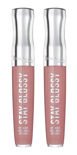 Miniatura 26 de Rimmel Stay Glossy Brillo de labios - Fórmula ligera y no pegajosa para color y brillo de labios - 130 Blushing Belgraves,.18oz Belgraves sonrojados