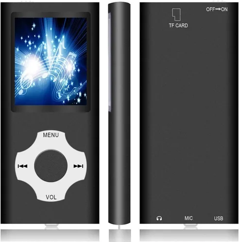 Miniatura 3 de Hotechs - Reproductor de MP3, reproductor de música MP3 con tarjeta SD de memoria de 32 GB, pantalla LCD digital clásica delgada de 1.82 pulgadas