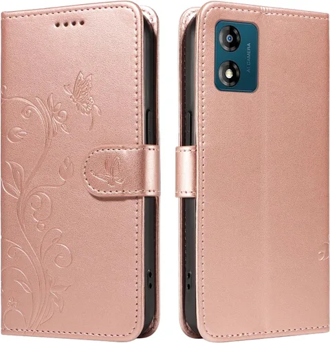 Miniatura 159 de Funda para Motorola Moto E22/E22i, piel sintética, con tarjetero y correa para la muñeca, a prueba de golpes, funda magnética para Motorola Moto Rojo