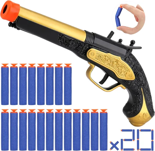Miniatura 2 de Juguete de espuma pirata pirata para niños de 3 a 5 años, pistola pirata con 20 dardos de espuma suave, accesorio de disfraz de pirata de Halloween