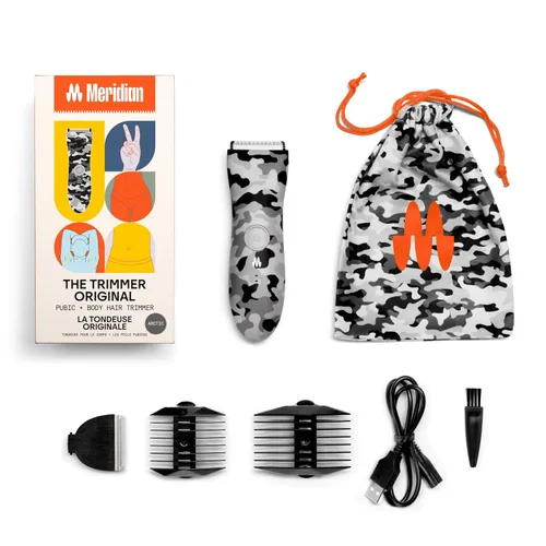 Miniatura 6 de MERIDIAN The Trimmer Original - Recortadora de vello corporal para hombres, afeitadora eléctrica para cabello púbico, pecho, piernas y bikini, Ártico