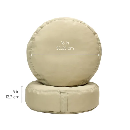 Miniatura 2 de FDP 13925-SD - Cojines redondos de suelo de olefina de 16 pulgadas con asas, para interiores y exteriores, asientos flexibles para decoración