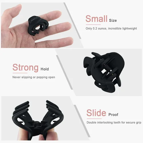 Miniatura 4 de MAORULU Pinza para el cabello, pinza de pulpo para cabello fino/medio grueso, para mujeres y niñas, 1.5 pulgadas, mini pinzas de mandíbula mate