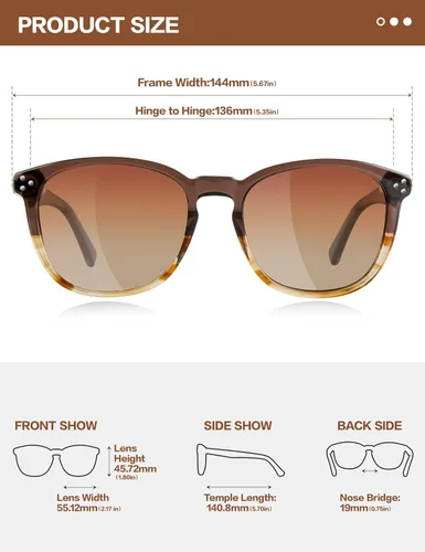 Miniatura 33 de Gafas de sol polarizadas para mujer con protección UV para mujer, a la moda, grandes sombras con marco de acetato BC2110