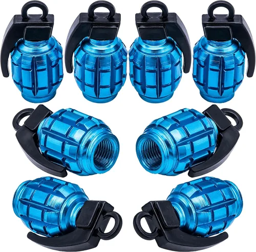 Miniatura 77 de 4 piezas tapas de vástago de válvula de neumático estilo bola 8, cubiertas universales de vástago de válvula de neumático con núcleo de cobre a