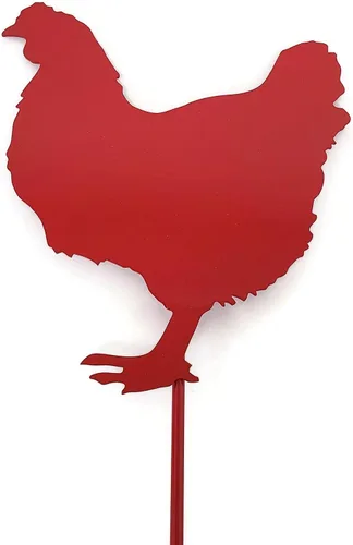 Miniatura 43 de Cartel de metal de cruce de pollo, 12.0 in de alto (amarillo oscuro, cruzado)
