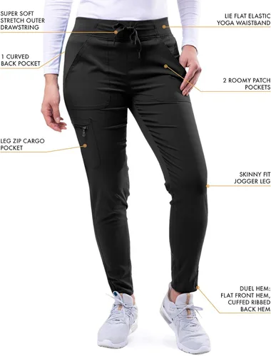 Miniatura 4 de Adar Pro - Conjunto de ropa quirúrgica que facilita el movimiento para mujer, blusa quirúrgica con cuello en V en corazón y pantalón quirúrgico