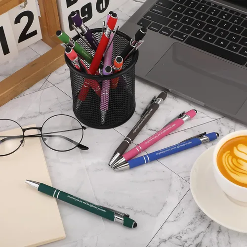 Miniatura 7 de Fuutreo 12 bolígrafos inspiradores con citas motivacionales, para compañeros de trabajo, oficina, profesores, tinta negra de 0.039 pulgadas