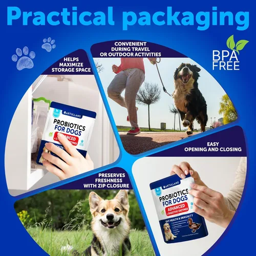 Miniatura 5 de Probióticos para Perros - Apoyo para la Salud Intestinal, Piel Con Picazón, Alergias, Inmunidad, Equilibrio de Levadura - Probióticos para Perros