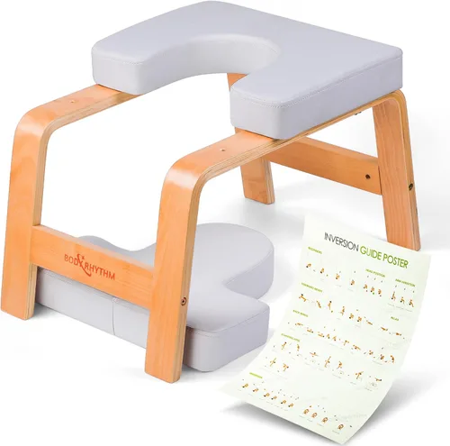Miniatura 7 de BODY RHYTHM Banco de yoga para cabeza, silla de inversión para yoga, entrenador de cabeza para aliviar el estrés, mejorar el sueño y la digestión