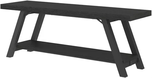 Miniatura 9 de LVB Banco Negro, Banco de Almacenamiento Moderno para Dormitorio, Banco de Madera y Metal para Entrada de Pasillo, Comedor, Sala de Estar, Banco