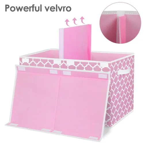 Miniatura 4 de homyfort Caja de juguetes para niñas, niños – Organizadores grandes de cofre de juguetes y cajas de almacenamiento con tapa abatible y divisor