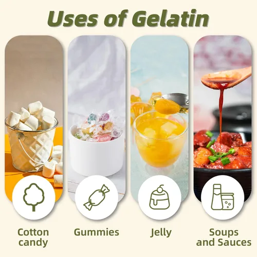 Miniatura 5 de Besway Gelatina de carne en polvo sin sabor 8 oz, gelatina culinaria para gomitas, malvaviscos, postres y más, sin OMG, Halal, Keto, producto