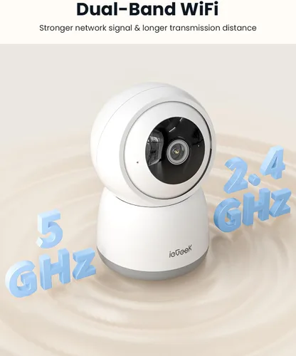 Miniatura 2 de ieGeek - Cámara de seguridad para interiores de 2K, cámaras WiFi 5G/2.4G para mascotas para seguridad del hogar, cámara para perros de 360°