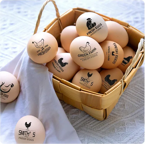 Miniatura 5 de Sellos de huevos personalizados para huevos frescos, sello personalizado de huevo de pollo con logotipo de nombre, sello de huevo personalizado