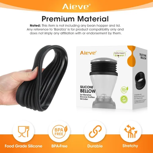 Miniatura 5 de Aieve Tolva de Café de Silicona Compatible con Molinillo Baratza Encore ESP/Virtuosa+ de Café, Reduce la Retención de Molienda de Café