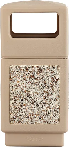 Miniatura 54 de Safco Products Canmeleon - bote de basura para interiores y exteriores, con tapa abierta, color negro, cinco paneles acanalados, capacidad de 30