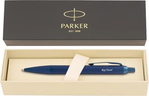 Miniatura 9 de Bolígrafo Parker grabado Bolígrafo personalizado Parker IM de laca negra y ribete dorado. Bolígrafo de regalo grabado personalizado con tu nombre
