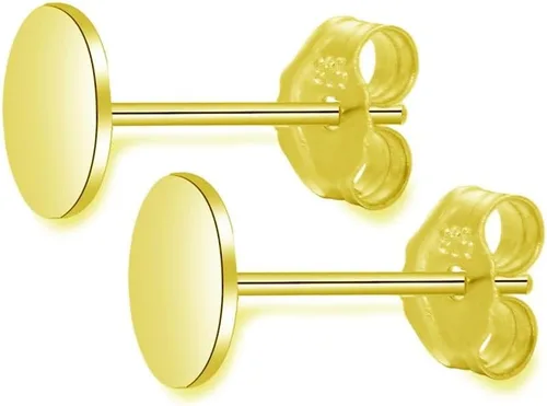Miniatura 10 de Adabele - 8 pendientes de plata de ley chapada en oro amarillo real, 0.028 in, pin de 0.118 in (0.12 pulgadas), pegamento pequeño en almohadilla