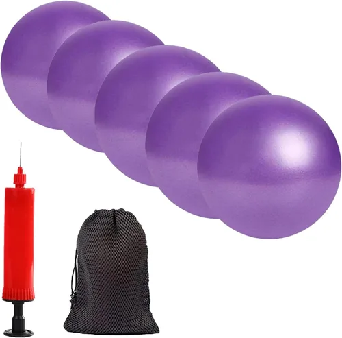 Miniatura 12 de Pequeña pelota de yoga de ejercicio para pilates, barra y terapia física, incluye bomba de aire, antiestallido, fácil de inflar, accesorio