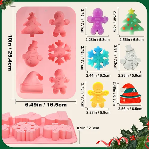 Miniatura 2 de 2 PCS Moldes de Silicona para Hornear de Navidad, Moldes de Silicona de Árbol de Navidad para Fiestas Navideñas, Moldes de Jabón y Dulces, Árbol
