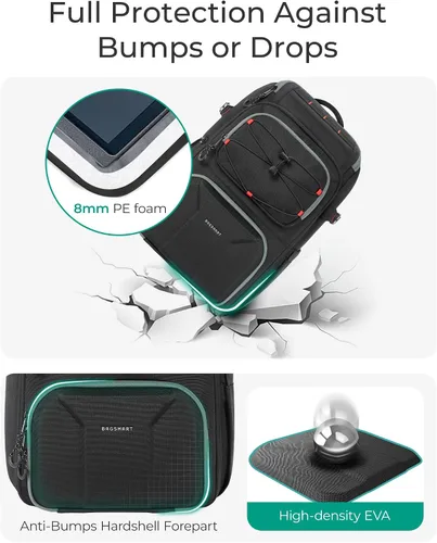 Miniatura 4 de BAGSMART Bolsa para cámara para fotógrafos, bolsa profesional para cámara compatible con portátiles de hasta 15.6 pulgadas, estuche para cámara