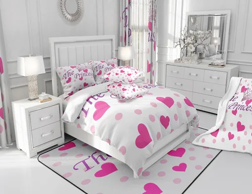 Miniatura 5 de Manta con corona de princesa a la moda para sofá, estampado de corazones rosas y puntos para niños, mujeres y niñas, decoración de habitación, manta