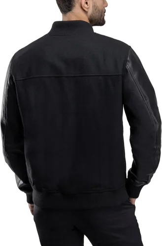 Miniatura 4 de X RAY Chaqueta Varsity para hombre, chaquetas casuales de béisbol Letterman para hombre Negro/Negro - 83006