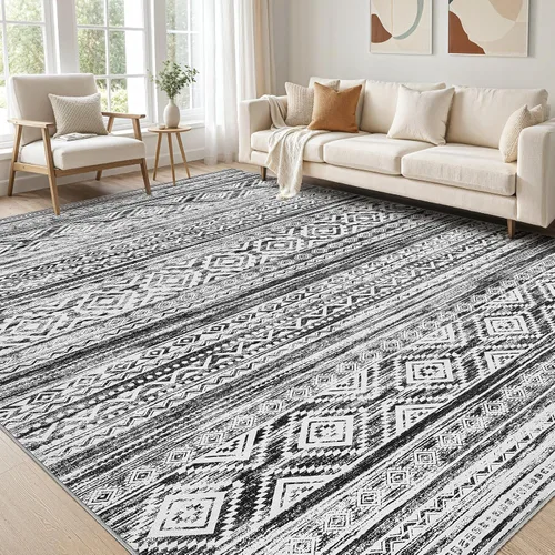 Miniatura 11 de Alfombra grande para sala de estar de 5 x 7: Alfombras marroquíes bohemias, suaves, lavables a máquina, para dormitorio, debajo de la mesa