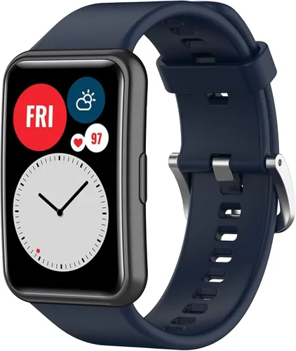 Miniatura 11 de YOUkei Sport - Correa deportiva de repuesto de silicona suave compatible con Huawei Watch FIT, Bluetooth, SmartWatch (paquete de 2, blanco y negro)