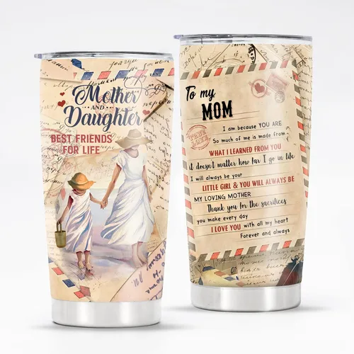 Personalized Tumbler Mothers Day Gift For Mom, 18/8 Stainless Steel Tumbler 20oz, Gifts for Mom From Daughter, Birthday Gift For Mom
