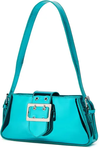 Miniatura 2 de Bolso Hobo para mujer, bolso cruzado de piel sintética brillante, bolso de mano de pintura, bolso pequeño Y2K, bolso con asa superior 2023