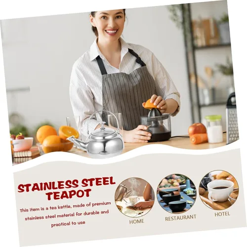 Miniatura 5 de Hervidor de té para estufa de acero inoxidable, silbido, resistente al desgaste, suministros para el hogar