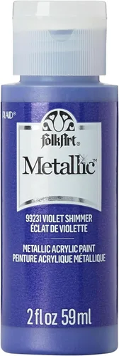 Miniatura 45 de FolkArt Pintura Acrílica Metálica para Manualidades, Fucsia Chispeante 60 ml Pintura Premium con Acabado Metálico, Perfecta para Aplicar Fácilmente