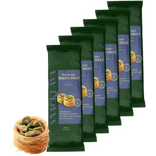 Miniatura 13 de Snacklava Cashew Bird's Nest - Paquete de 6 (24 piezas por paquete) - Sin ingredientes artificiales, colores o conservantes - Pasteles hechos a mano