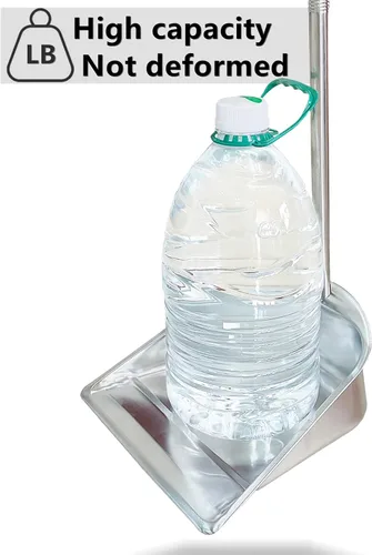 Miniatura 3 de Sartén de polvo de mango largo – 33.5 pulgadas de acero inoxidable para interiores y exteriores, recogedor resistente para el hogar con mango largo