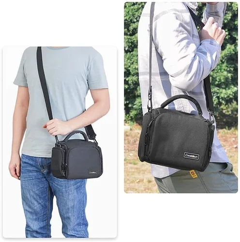 Miniatura 9 de Cwatcun Funda cruzada de un solo hombro para cámara compacta compatible con cámaras y lentes sin espejo Canon Nikon Sony SLR DSLR sin espejo