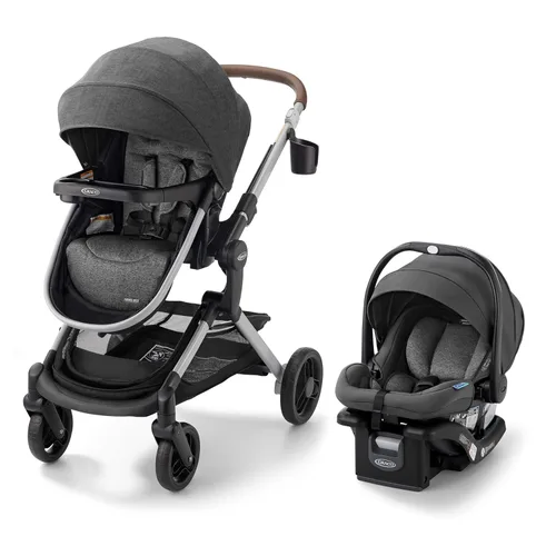 Graco Modes Nes|Sistema de viaje 3-en-1 modular, asiento de auto para bebé y carriola combinados, portabebés ajustables Slide2Me para asiento de