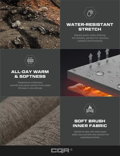 Miniatura 9 de CQR - Pantalones tácticos de invierno para hombre, diseño térmico tipo cargo con forro de vellón para exteriores, esquí, nieve y senderismo