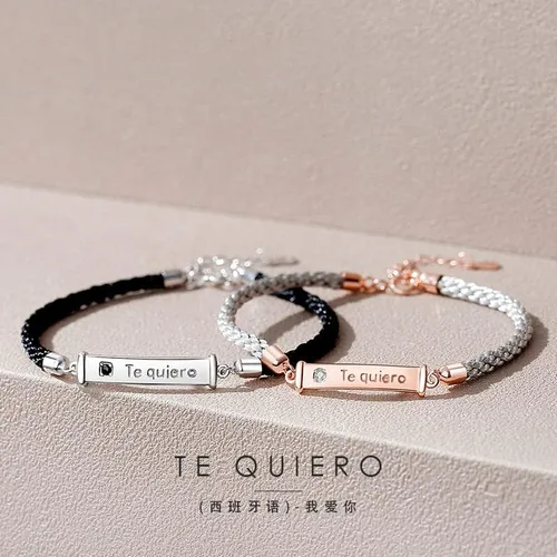 Miniatura 4 de VOYOMI Pulseras de promesa de cuerda para parejas pulseras de amistad para dos pulseras para mejores amigas pulseras para parejas regalos para novio